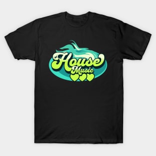 HOUSE MUSIC-House Music Heat (aqua blue/lime) T-Shirt